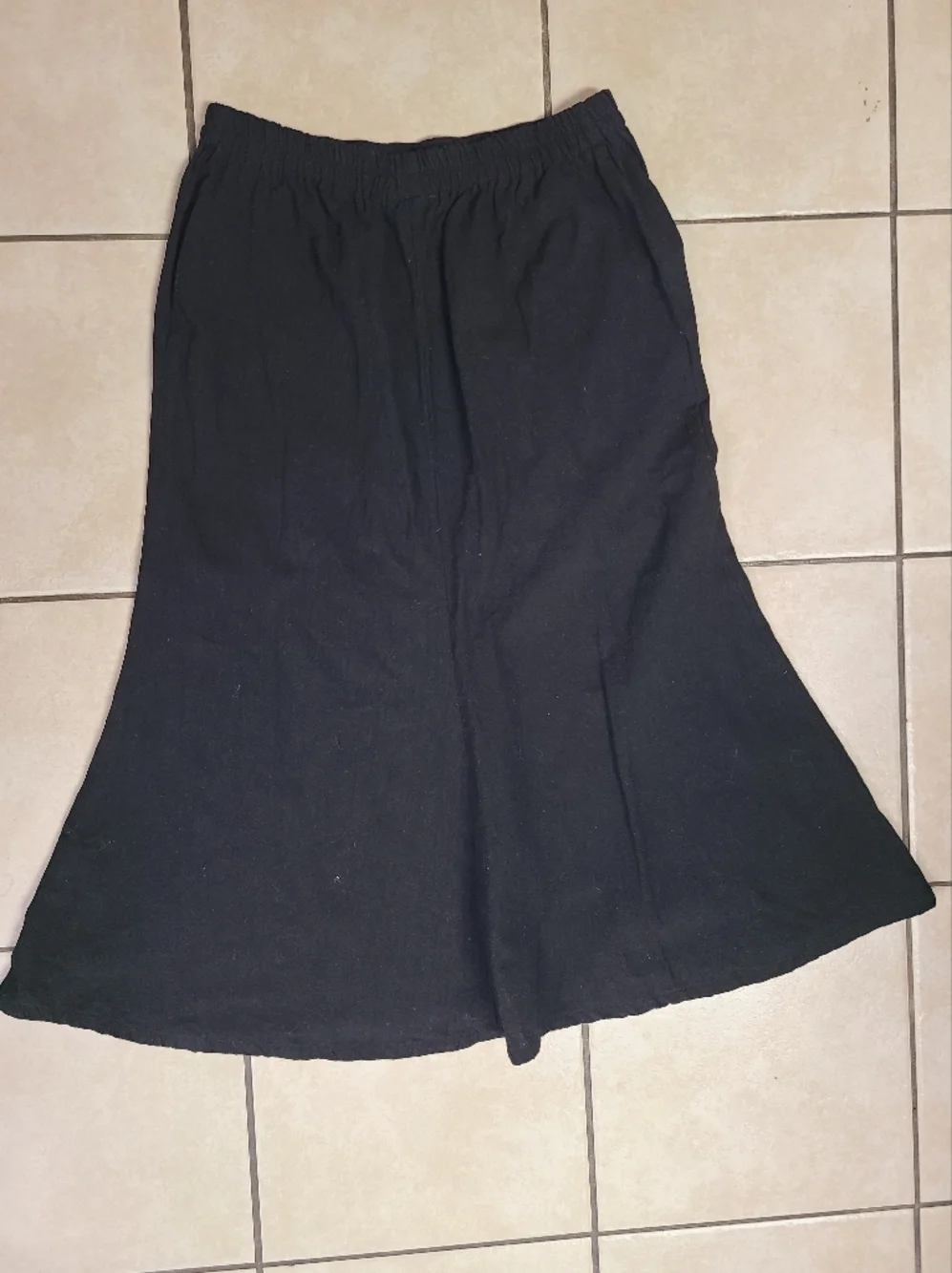 Women’s‎ Black Flared Midi Skirt 100%cotton